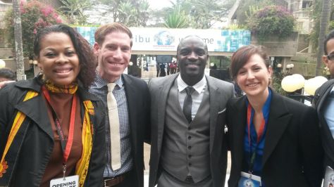 Executive Diretor Tania Tome with Akon and Ges Staff